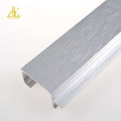 Indian market hot supply Aluminum Profile C P Brush surface handle profile for Kitchen / sliding door / skirting board