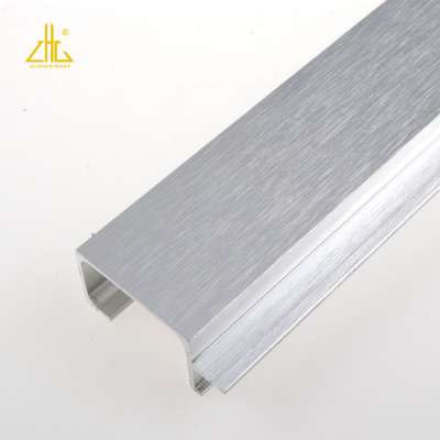 Anodized glass display extruded frame with aluminium kitchen cabinet handle profiles