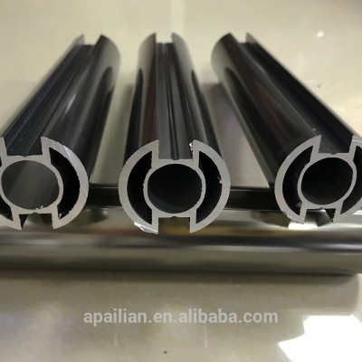 Aluminium Round curtain rail track for wall/ceiling mount brackets and rail connectors